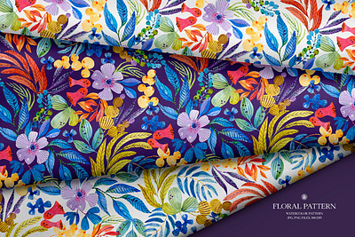 Floral Watercolor Pattern design fabrics flowers seamless pattern watercolor