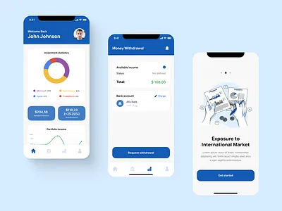 Investment Mobile Application animation app design branding crypto design developers finance fintech graphic design illustration investment landing logo platform product software company trading ui ux visual