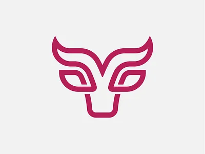 Bulline animal beef bold bull burger butcher cattle cow design flat line logo meat minimal restaurant steak steakhouse vector