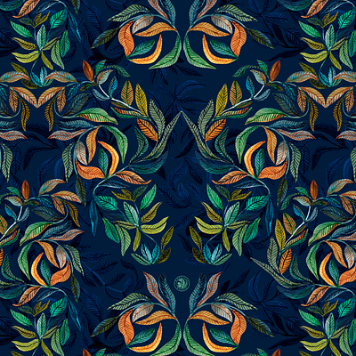 Watercolor Leaves Pattern design fabrics flowers seamless pattern watercolor