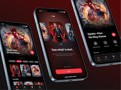 NoBar - Movie Application - Mobile UI Design branding design flat illustration logo minimal ui vector web website