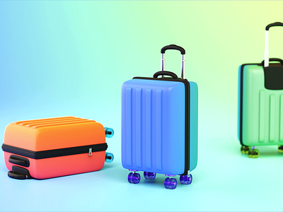 Luggage 3d animation art behance graphic design luggage model motion graphics ui