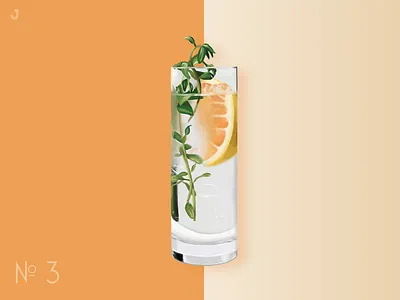 Drink NO. 3 design digital art digital painting drinks food illustration grapefruit illustration