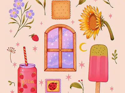Bye summer art artbook artstyle book book cover book for children branding children children book children illustration design girl graphic design illustration leaves logo portrait summer summertime ui