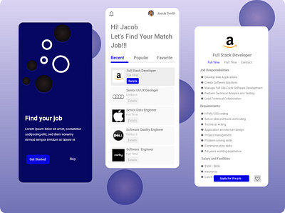 Job Finder App app graphic design job ui ux