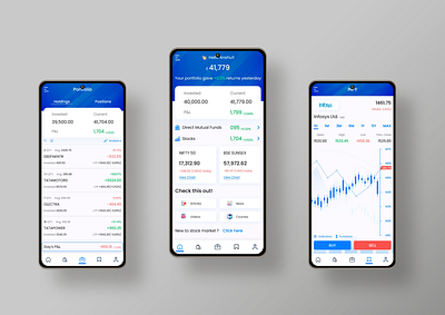 Investo App UI Design app branding design graphic design illustration investing app logo mutual funds app stock market app typography ui ux vector