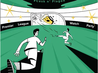 Football party foodball ilustration party