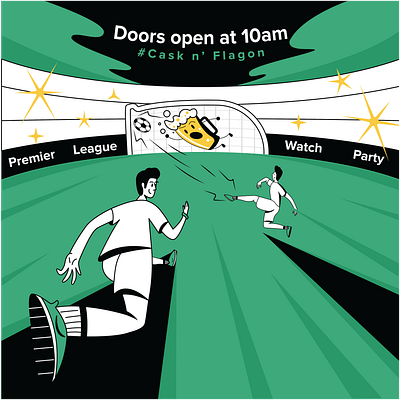 Football party foodball ilustration party