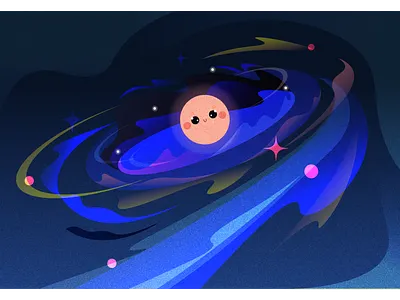 The Sun in Space art flat illustration illustration art space sun vector