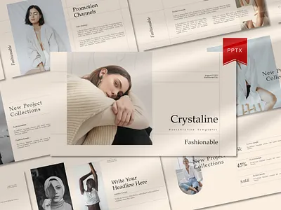 Crystaline Fashion Presentation Template analysis analytic branding bright business chart clean colorful company company profile corporate creative infographic marketing minimal minimalist mock up portfolio powerpoint presentation social media marketing