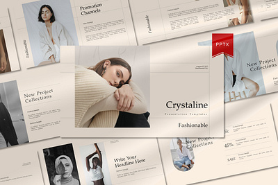 Crystaline Fashion Presentation Template analysis analytic branding bright business chart clean colorful company company profile corporate creative infographic marketing minimal minimalist mock up portfolio powerpoint presentation social media marketing