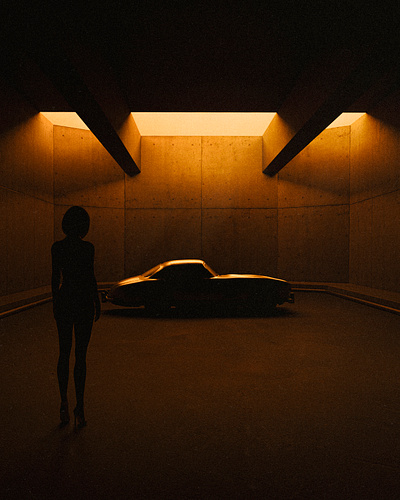 Perspective 3d car cinema cinematic city dark design digital art