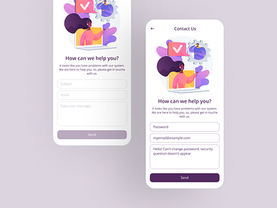 Daily UI 028 - Contact Us android app contact us daily ui 028 dailyui dailyuichallenge design figma ios mobile mobile design mockup ui uidesign userinterface