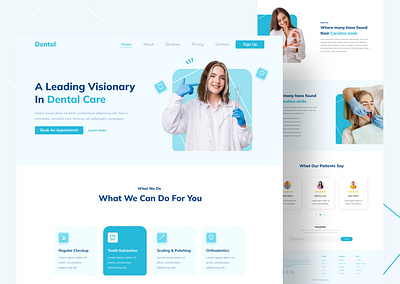 Dental Clinic dental website hospital webiste ui ui daily ui design ui designer ui inspiration ui template uiux user interface designer ux reaserch web designer webdesign website design website mockup website template