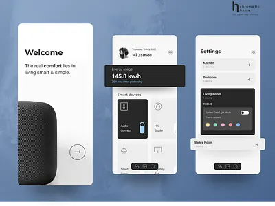 Chromatic Home App app audio branding control design heating lighting logo smart home system ui ux