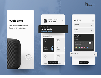 Chromatic Home App app audio branding control design heating lighting logo smart home system ui ux