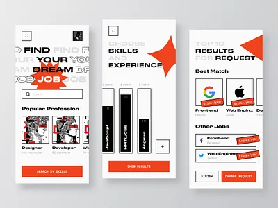 Jobster (RD UX/UX Shot Brutalism Rebound) app apply candidate career employee employment hiring job job board mobile product design recruitment talent team vacancies vacancy work