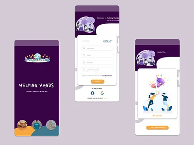 Helping Hands Volunteering Services design ui ux volunteering