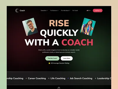 My Career Coach - Landing Page clean clean ui design landing page ui ui design uidesign ux ux design website website design