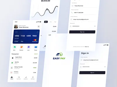 Easy Pay app project design finance mobile product design ui ux