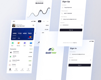 Easy Pay app project design finance mobile product design ui ux