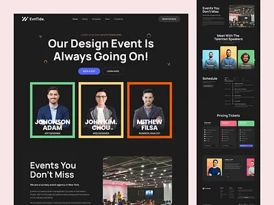 EvnTide - Landing Page clean clean ui design landing page design landingpage ui ui design uidesign ux ux design web website