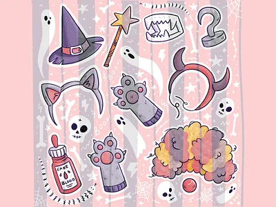 Halloween costume element collection blood clown collection color colorful costume demon devil download ghost halloween illustration magic october vampire witch