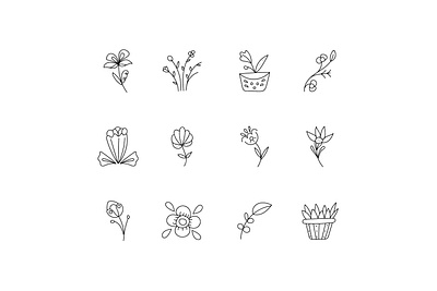 Floral line icon design floral icon icon icon design vector icon