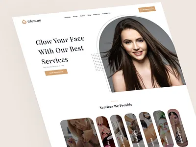 Salon Landing Page cosmetic website landing page minimal landing page modern ui salon salon website ui wesite