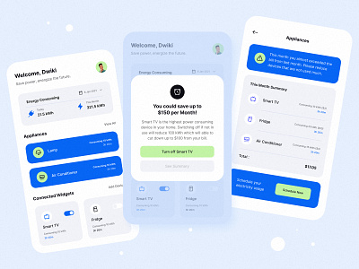 Electricity monitor case study app clean ui consumtion device electric electricity electronic energy usage home app house mobile monitoring smart smart app smarthome uiux