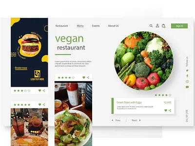 Food delivery for vegetarians branding graphic design illustration typography ui ux vector