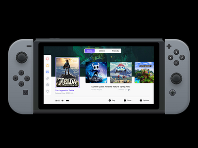 Nintendo Switch UI design gamers gaming illustration landing page nintendo nintendo switch nintendoswitch playstation psp switch ui ux