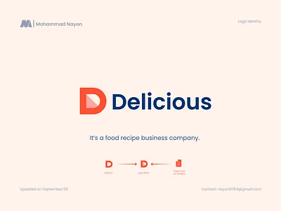 Delicious food recipe business company logo 99 design logo abcdefghijklmnopqrstuvwxyz brand identity design branding business combination mark creative logo d letter logo food chain logo graphic design guideline health letter mark logo logo design logo trend minimal logo negative space recipe timeless logo vector
