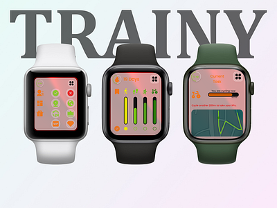 TRAINY - Smart Watch app UI app app design design graphic design ui ui design uiux user inteface ux