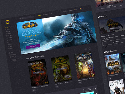 Design of interface for computer game store app branding computergame design figma game graphic design illustration interface logo shop store ui vector