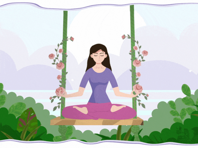 Meditation in Nature 2danimation after effect aftereffects animation aress bird illustration intro logo meditation motion motion graphics motiondesign swing