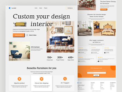 Interior design website design furniture homepage interior landing page uiux webdesign website