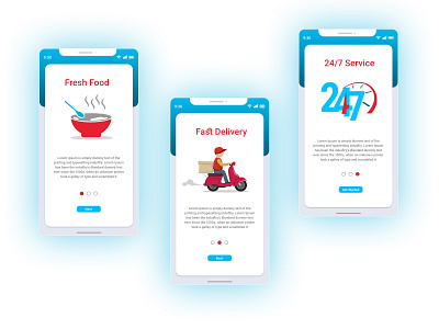 Food Onboarding App - Daily UI 023 023 daily ui daily ui 023 food food delivery food onboarding app onboarding ui design