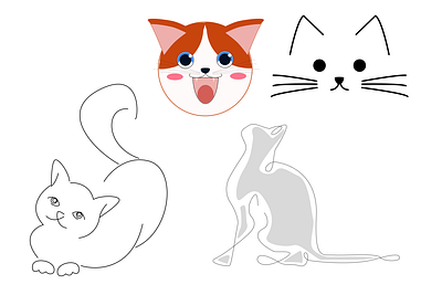 Cat Exploration cat illustration practice vector