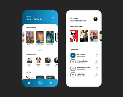Vrinix Art Exhibition App UI app art design exhibition gallery ui vrinix