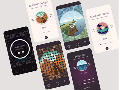 Atmospheres adobe illustrator app app development appdesign design game gameart gamedesign graphic design illustration mobileappdesign mobilescreens mobileui puzzlegame ui userinterface ux vector graphics vector illustrations videogame