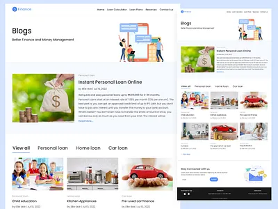 Website Blog Page 35 blogpage blue calculator clean dailyui design domain finance footer graphics interface loan money post section simple ux website