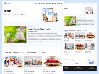Website Blog Page 35 blogpage blue calculator clean dailyui design domain finance footer graphics interface loan money post section simple ux website