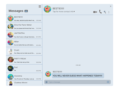 Direct Message direct messaging graphic design light blue simple ui web app