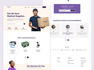 ZAPCET Medical - Medical Website Design design doctor landingpage equipments figma health health app medic ui ux