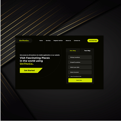 OnTheGo Cab Services Web UI app cab design service taxi ui ux