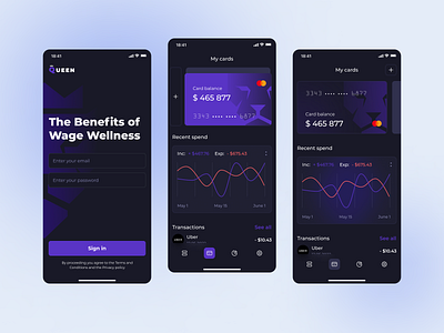 Fintech Mobile UI app concept business dashboard design finance fintech graphic design mob mobile ui