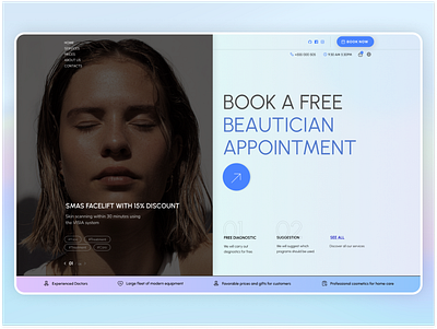 Aesthetic cosmetology clinic landing page aesthetic clinic cosmetic cosmetology gradient health landing minimalist skincare webdesign website design