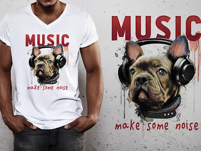French bulldog illustration. T-shirt Graphic. animal print artwork banner design dog fabric french bulldog graphic design illustration logo music music slogan pop art poster retro sticker t shirt graphic t shirt print vector wallpaper