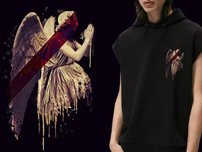 Dark angel illustration.Skull Tattoo Design. T shirt Graphic. angel artwork dark design devil fabric graphic design illustration logo pop art poster retro statue sticker street art t shirt graphic t shirt print tattoo vector wallpaper